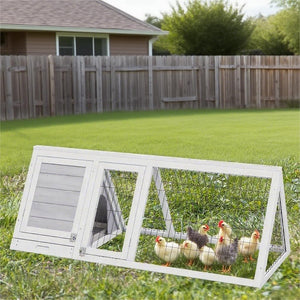 Chicken Coop for 2 Chickens Small Rabbit Hutch Quail Coop Wooden Bunny Cages Outdoor Chicken House w/Ventilating Wire