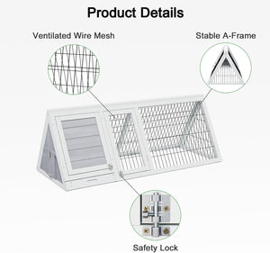 Chicken Coop for 2 Chickens Small Rabbit Hutch Quail Coop Wooden Bunny Cages Outdoor Chicken House w/Ventilating Wire