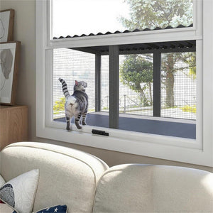 Cat Window Enclosure,Outdoor Cat Enclosure - Window Perch for Sunbathing, Napping, Overlooking - Hammock for Safely Enjoying Outdoor Sights