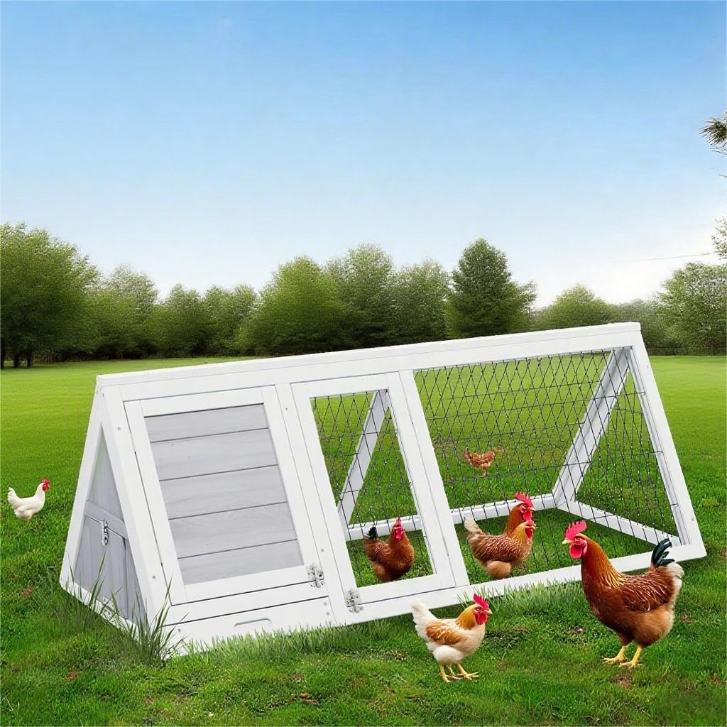 Chicken Coop for 2 Chickens Small Rabbit Hutch Quail Coop Wooden Bunny Cages Outdoor Chicken House w/Ventilating Wire