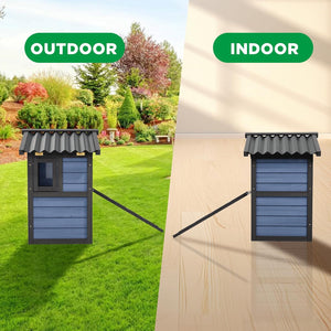 Outdoor Cat House Weatherproof, Wooden Cat Houses for Outdoor Cats with 2 Doors Openable Roof Stairways Moisture and Odor Resistant 100% Insulated Foam