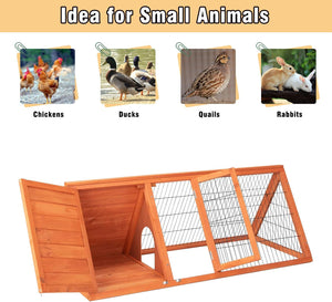 Small Chicken Coop Outdoor Wooden Poultry Hutch & Duck Coop, Quail Cages, Animal Pen