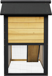 Chicken Coop Bunny Cage Premium Rabbit Hutch with Leak-Proof Roof, 2-Story Bunny House for Guinea Pigs & Hamster,Wooden Chicken House with Deep Pull-Out Tray, Waterproof Chicken Coop for Outside