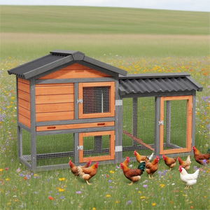 Chicken Coop,Wooden Duck House Outdoor Indoor,Hen House Poultry Quail Cage with Waterproof, Run, Elevated Retreat, Ramp, Door