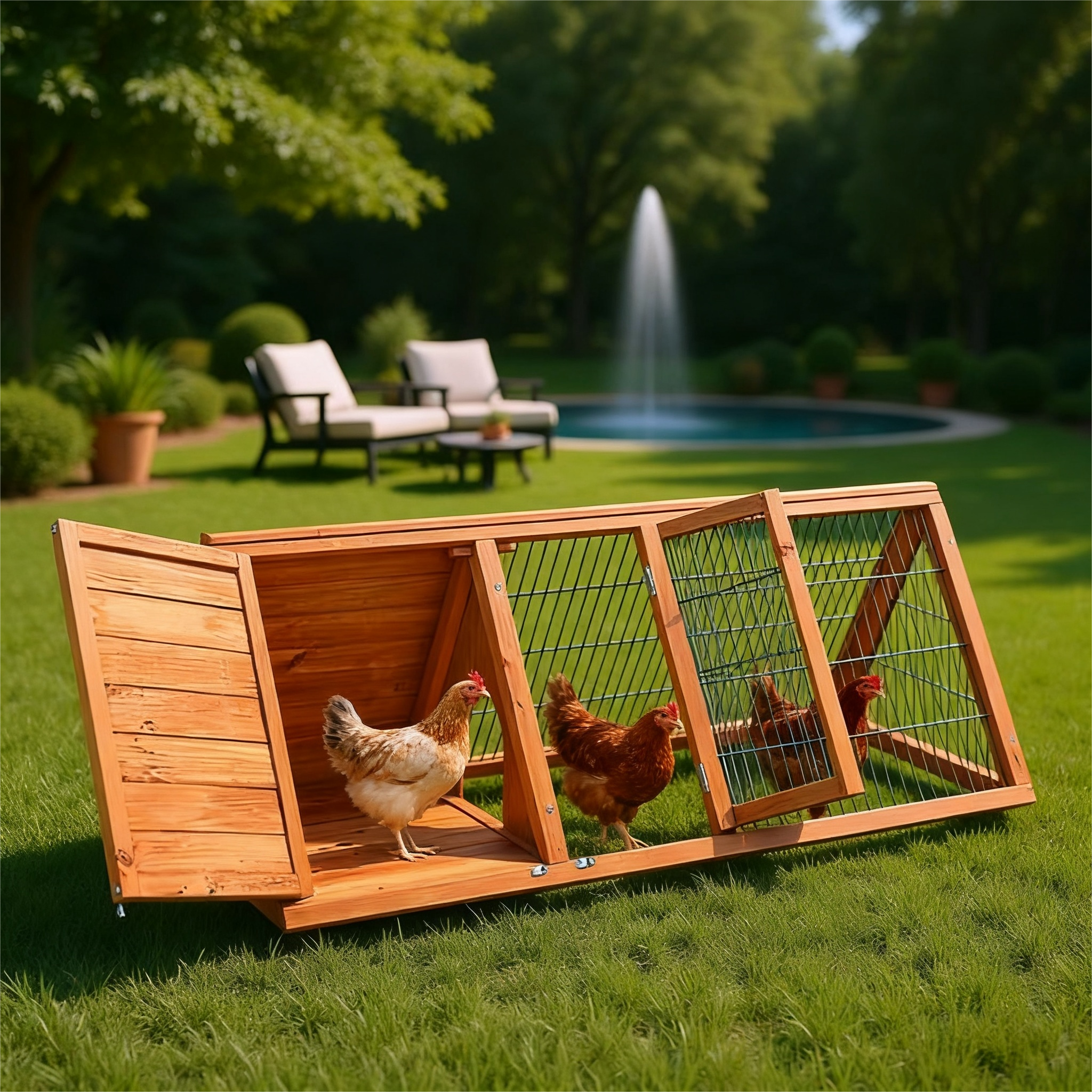 Small Chicken Coop Outdoor Wooden Poultry Hutch & Duck Coop, Quail Cages, Animal Pen